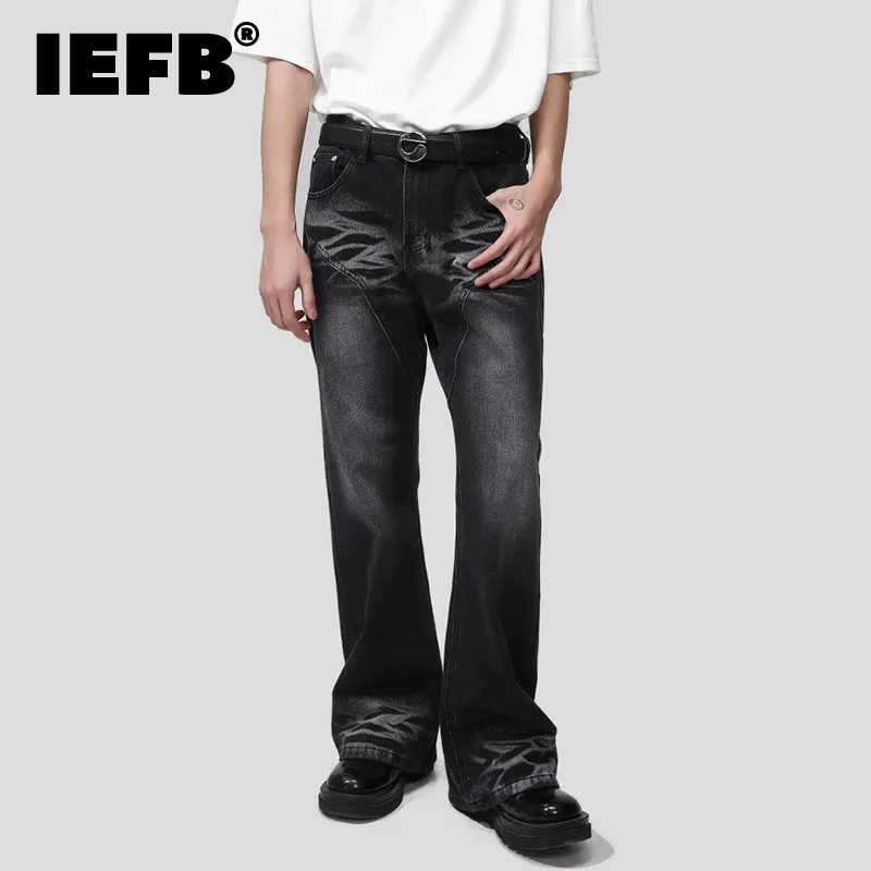 

IEFB New Fashion Men's Jeans Straight Wide Leg Men Wear Loose Male Bottoms 2024 Autumn Trendy Casual Denim Pants 9C3025