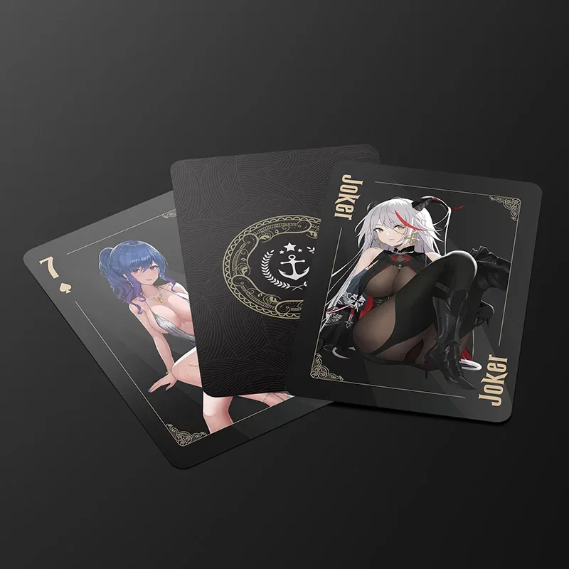 55 Lenzuola Gioco Anime Azur Lane Creativo Poker Carta da gioco multiuso Lupo mannaro Mahjong 2 Gioco da tavolo Puntelli per feste