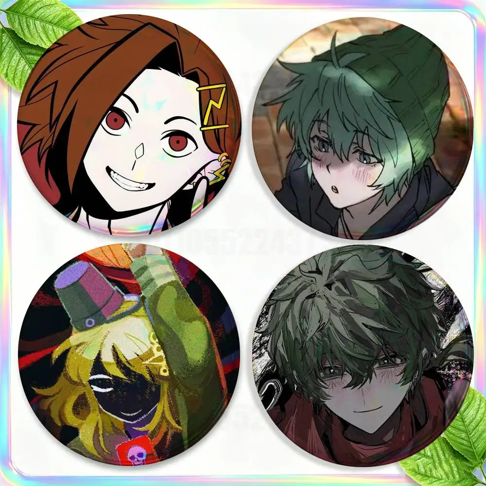 Novel Figure S-Shin T-Tsukimi 2-piece set Pins Backpack Clothes Jewelry Accessories Brooch Button Badge Fans Collection Gifts