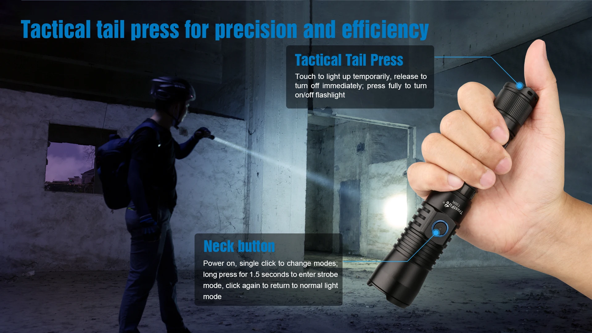 Trustfire T30R LEP Tactical Flashlight 460Lumen La-ser 1100M High Power Led USB Flashlight 18650 Rechargeable Self Defense Torch