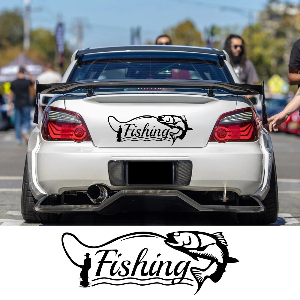 

Funny Car Sticker Fishing Hunter for Auto Rear Window Vehicle Body Styling Decoration Self-Adhesive Vinyl Decal Car Accessories