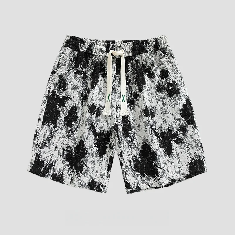 

Men's Quick Dry Beach Shorts Summer Floral Print Five Inch Casual Loose Fit Swimming Trunks Coastside Vacation Beachwear