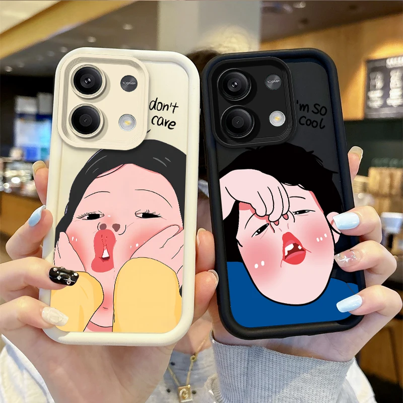 Cute Fat Girl TPU Phone Case for Redmi Note 13 12 Pro Plus 5G Note 13 12 11 10 9 Pro 12C 10C 9C A2 A1 Silicone Shockproof Covers