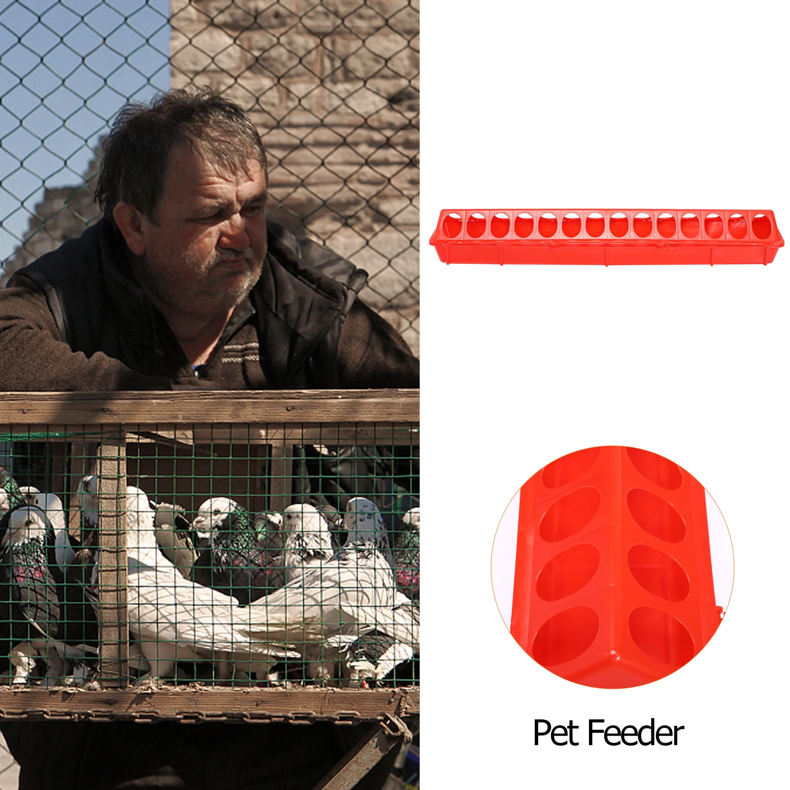 

2 pcs Poultry Feeding Trough Chicken Duck Food Container Strong Durable Anti-Splash Design Easy Clean Long Trough Feeding