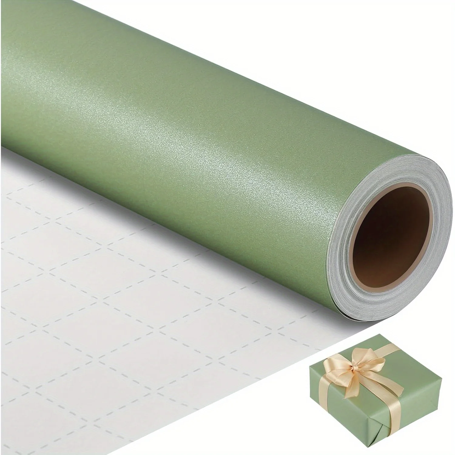 1roll Green Wrapping Paper Roll 43.18cm x 300cm Gift Wrapping Paper Green Wrapping Paper Suitable for Weddings,Showers,Birthdays