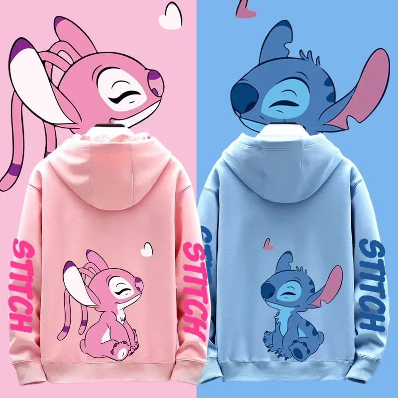 Disney Stitch Différents tenues de couple pour hommes et femmes Sweat-shirts décontractés Vestes à capuche et vêtements