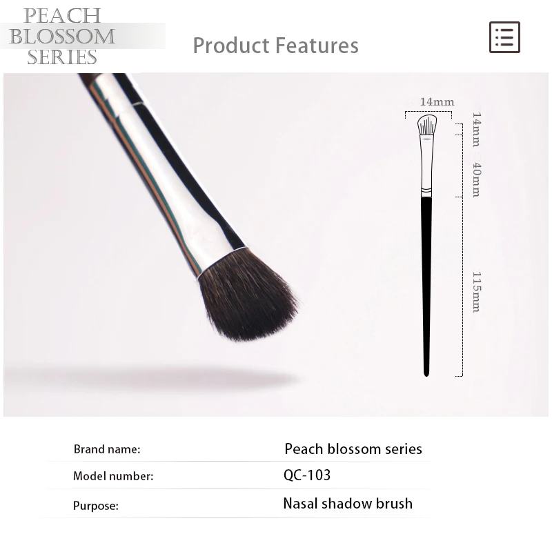 Chichodo Make-Up Kwasten-Perzik Bloesem Serie-Neus Shadow Brush Enkele Professionele Detai Zachte Geitenhaar Beauty Make Up gereedschap