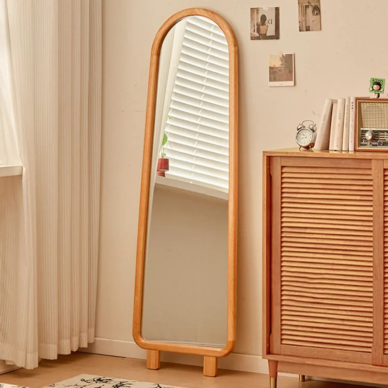 Wooden Vintage Mirror Living Room Compact Standing Aesthetic Vanity Big Funky Mirror Oval Full Body Espelhos Home Decorations