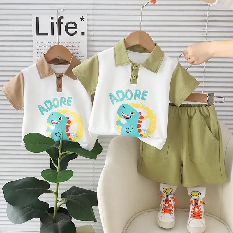 

Children Summer Casual Clothes Suit Kids Boys Short Sleeve T-Shirt Short Pants 2pcs/Set Infant Wear Toddler Suit 1 2 3 4 5 Years