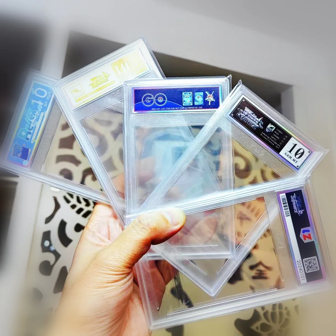 PTCG Pokemon WS Weiss Schwarz Style DIY Label Custom Label Plastic Card Brick Collector Card Protective Shell 63*88 No Cards