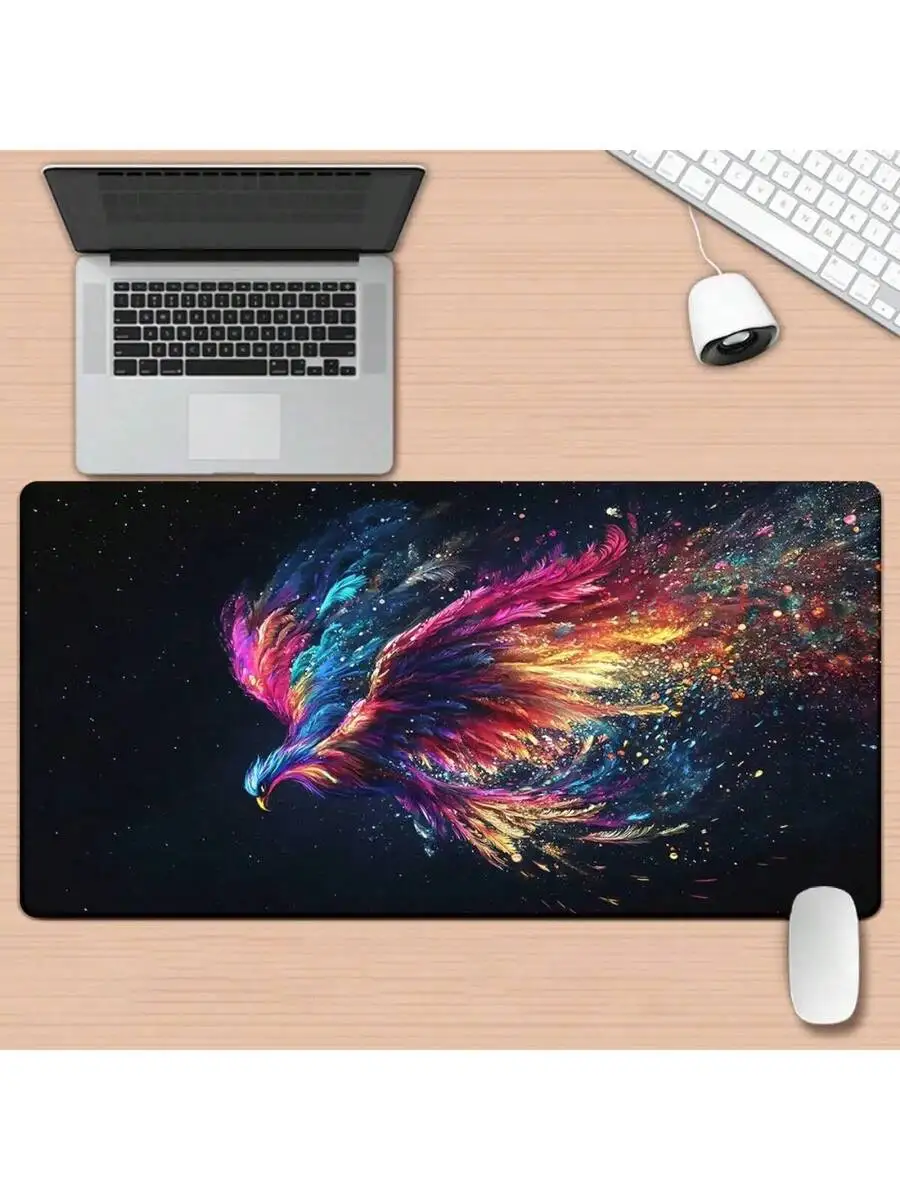 

Colorful Phoenix Bird Mousepad For Gaming Office Laptop Desk Rubber Mouse Mat