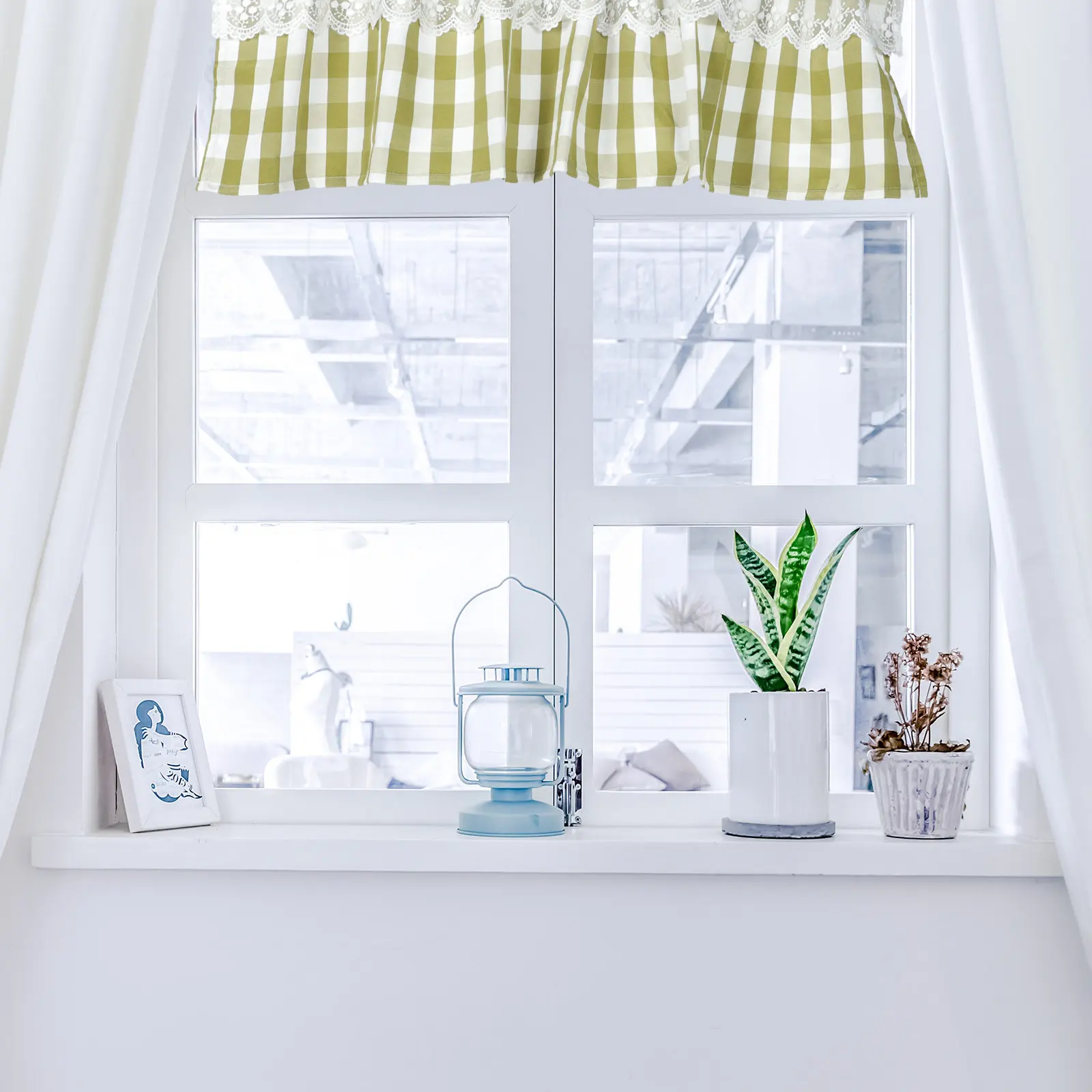 Kitchen Bar Curtain Lace Short Curtain Decorative Drapes for Home Kitchen Window Decor Privacy Energy Saving