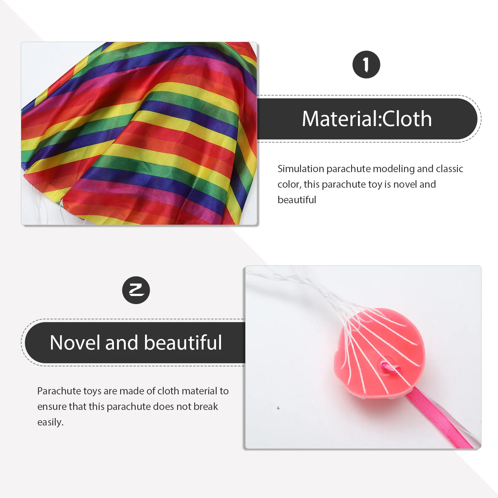 

2Pcs Cartoon Parachute Flying Hand Throw Outdoor Mini Parachute Educational Game Props Party Fun Outdoor Plaything