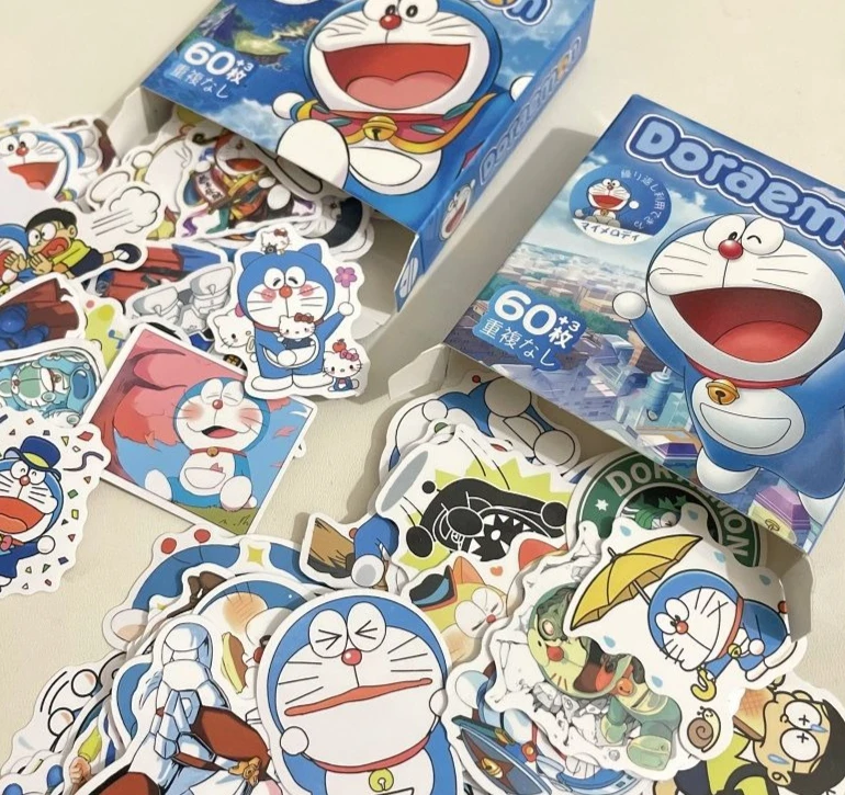 Doraemon Sticker Cute Cartoon Creativity DIY  Decoration Journal Sticker New Fashion Versatile Waterproof Boxed Sticker 2 Styles