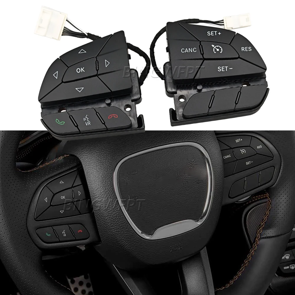 Multifunction Steering Wheel Audio Switch For Dodge Challenger Charger 2016-2018 For Jeep Cherokee 2016-2019 Auto Spare Parts