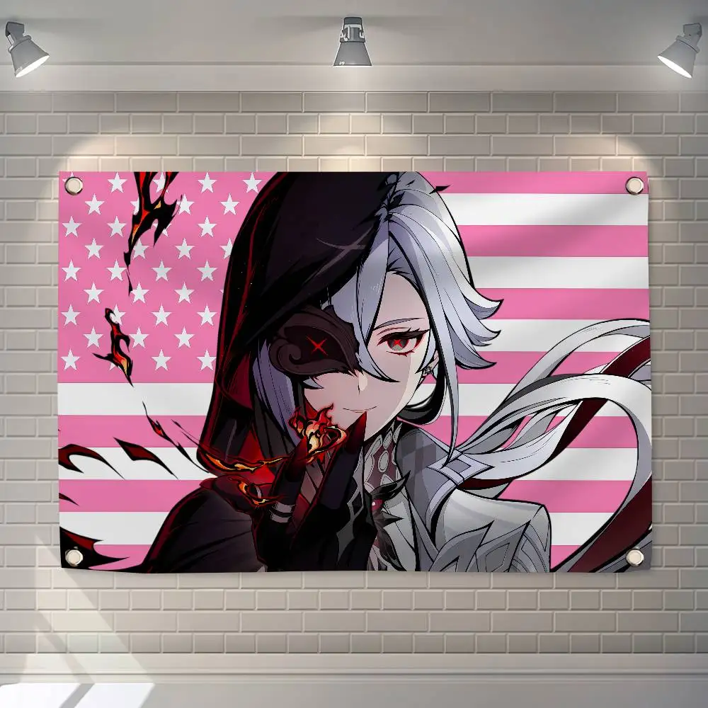 Genshin Impact Arlecchino America 150x200cm 60x90cm Flag Decoration Outdoor Picnic Party Home Camping Party Art Hanging Banner