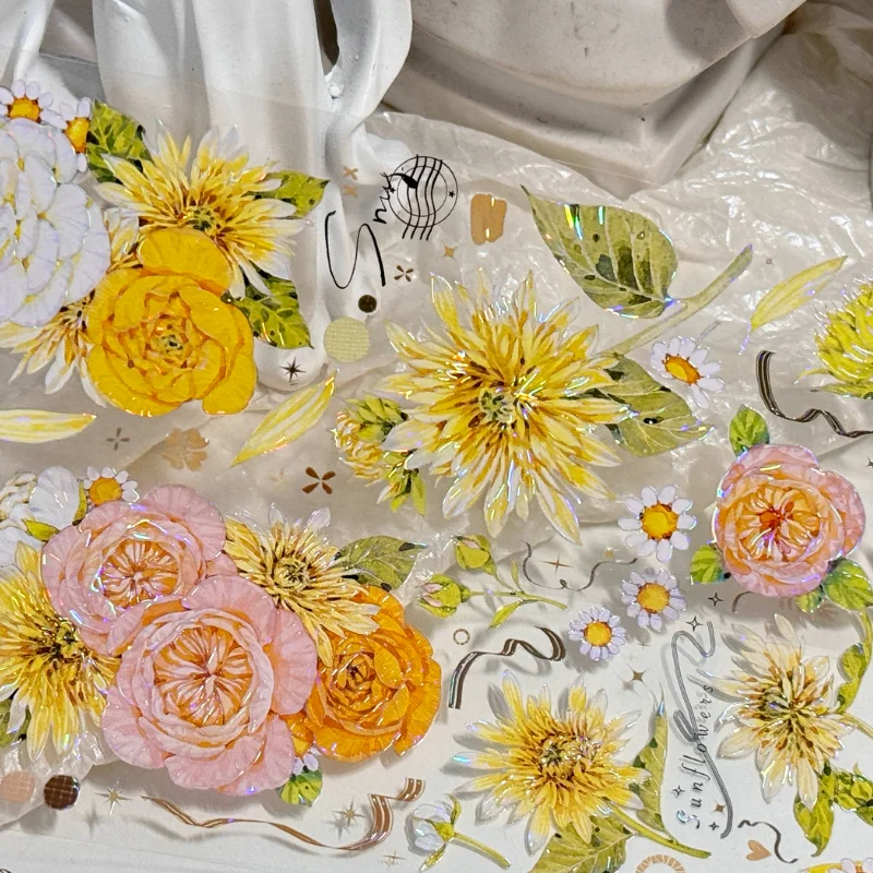 Beautiful Warm Color Sun Flower PET Tape Shiny