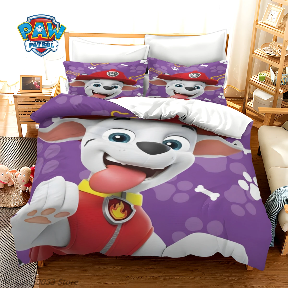 

Paw Patrol Bedding Set 3Pcs Duvet Cover Marshall Chase Skye Rubble Rocky Zuma Quilt Cover Set Kids Bedroom Decor Birthday Gift
