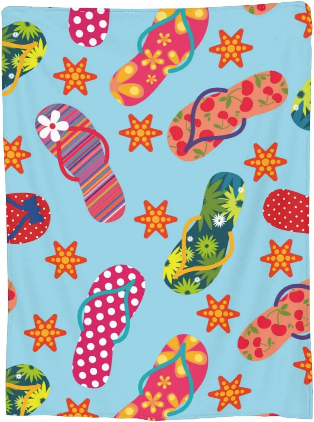 

Flip-Flops Throw Flannel Blanket Soft Travel Blanket Lightweight Outdoor Blankets Warm Blanket All Seasons Fluffy