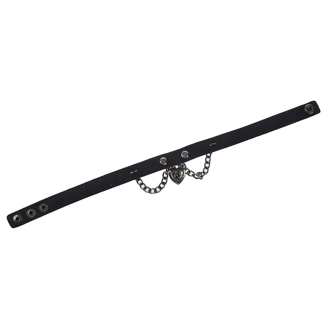 สร้อยคอสร้อยคอรูปหัวใจหนังโกธิคโลลิต้า Punk Choker สีดำ