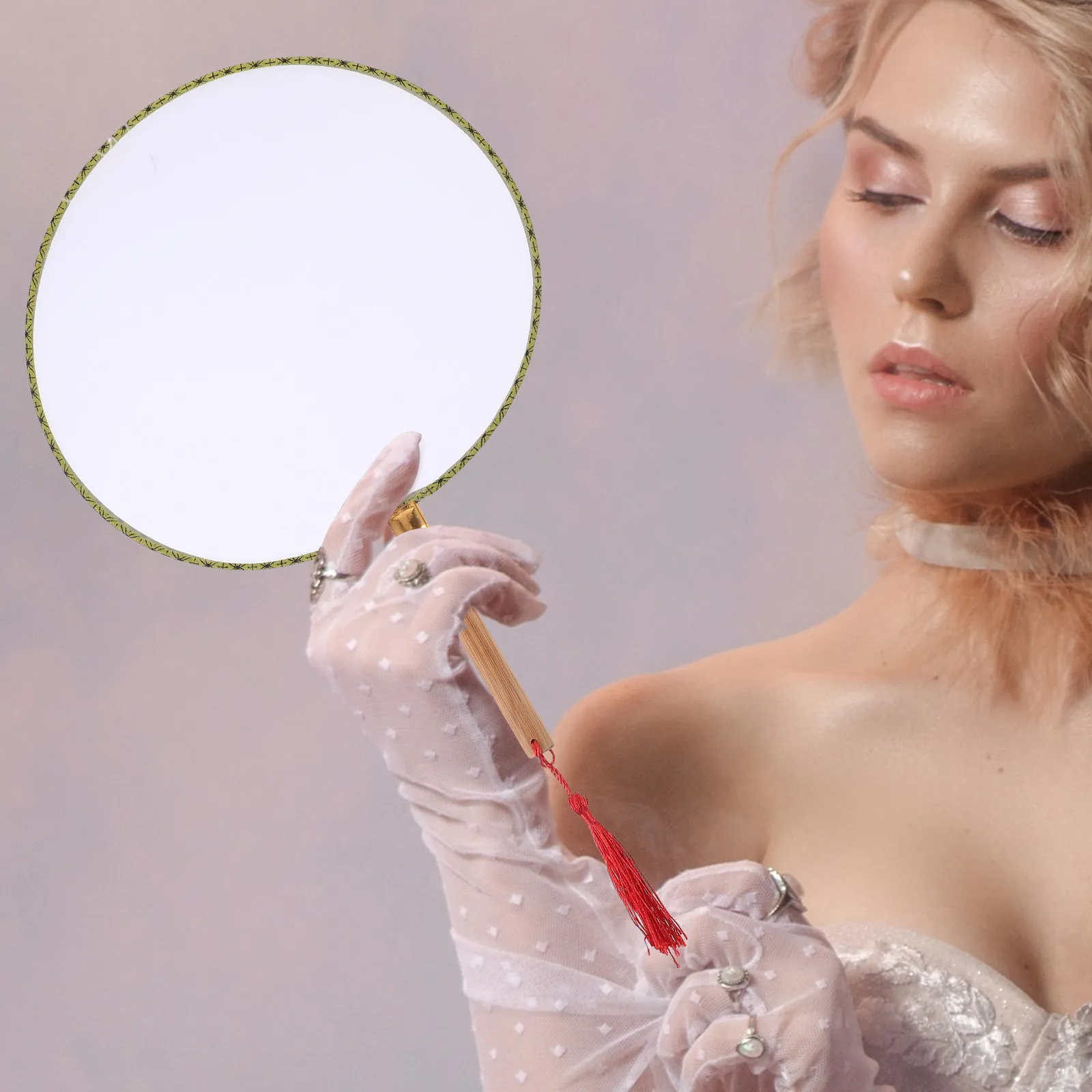 

Набор из 5 заготовок для росписи: круглые вееры с бамбуковой ручкой для граффити, DIY-творчества, декора дома и офиса, идеальный подарок для детей и взрослых