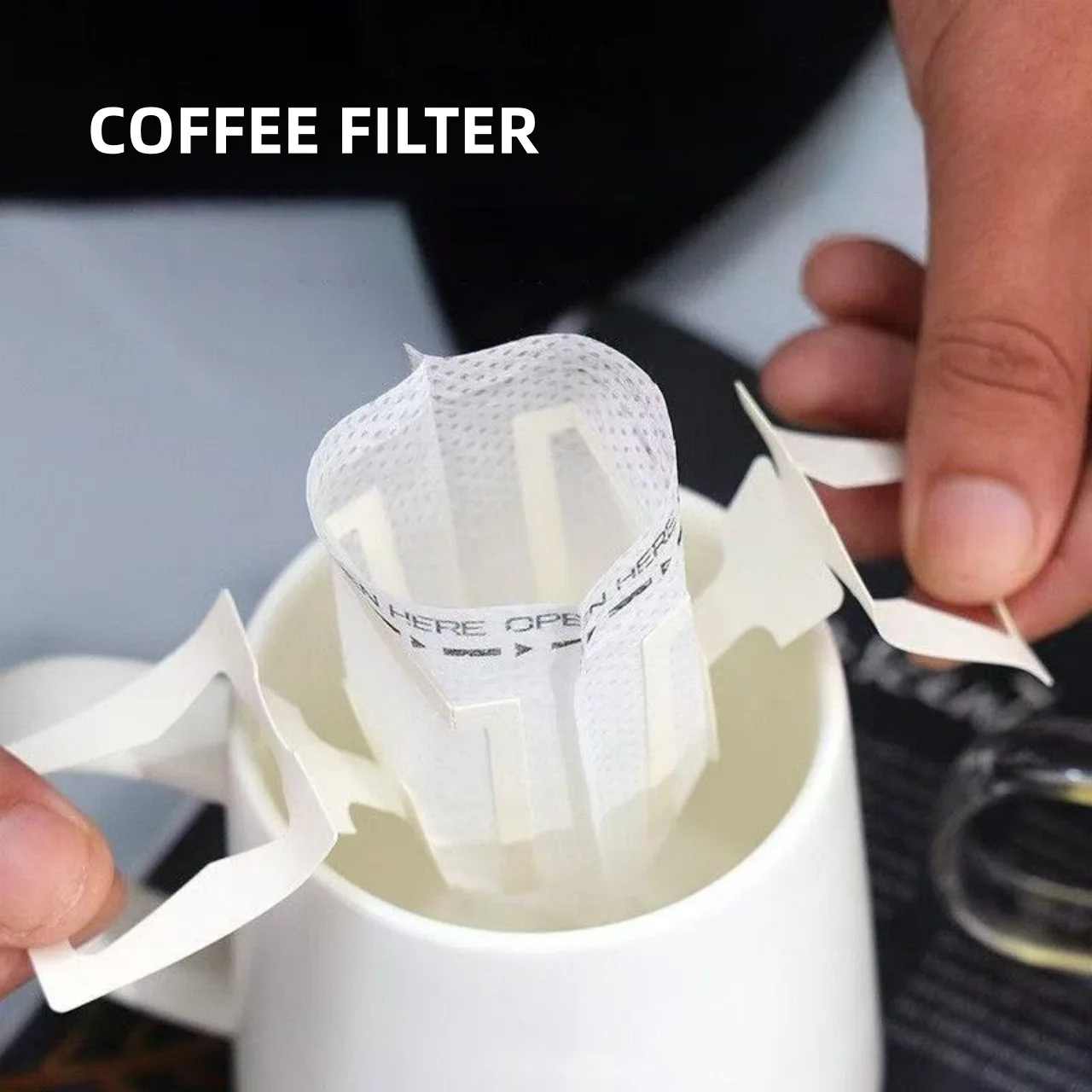 50 Pieces of Hanging Ear Coffee Filter Paper view 2