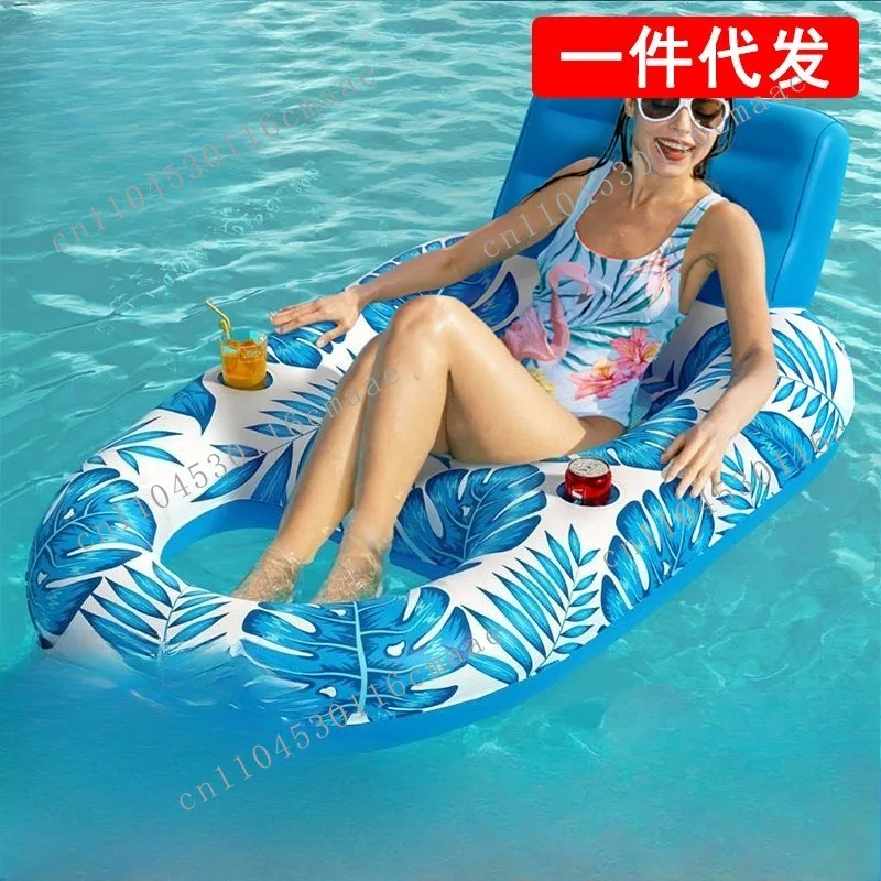 2026 New Selling Eco-friendly PVC Coconut Tree Backrest Water Inflatable Floating Pool Beach Party Sandwich Net Floating Bed