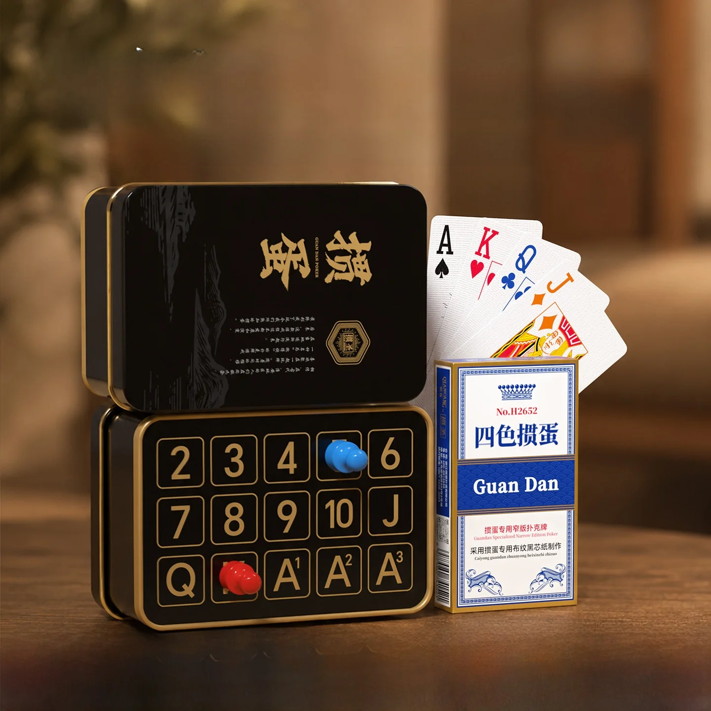 特別な4色のロングポーカーカード-グァンダン紙カード用-スコアリングボックス-グァンダンポーカー-スコアリングツールセット-コンプリートキット