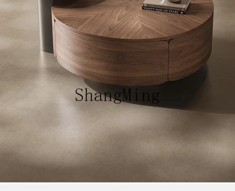 FG good-looking  Retro Vintage Wabi-Sabi Style Round New Coffee Table Hot Sale Small Apartment Living Room Storage Coffee