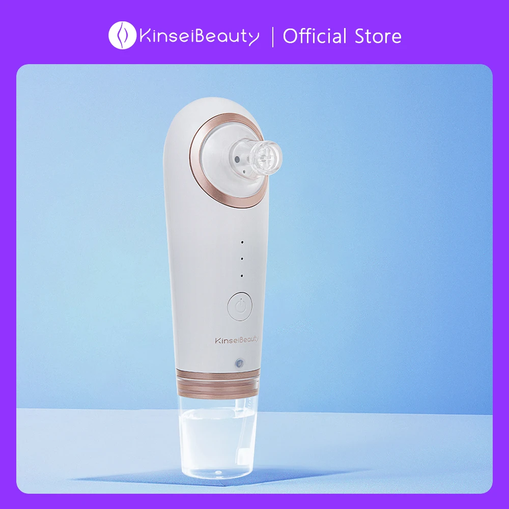 KinseiBeauty-limpiador eléctrico de la piel, limpiador de poros faciales al vacío de oxígeno y agua, cuidado de la piel, espinillas, elimina 4 cabezales, herramientas de limpieza profunda