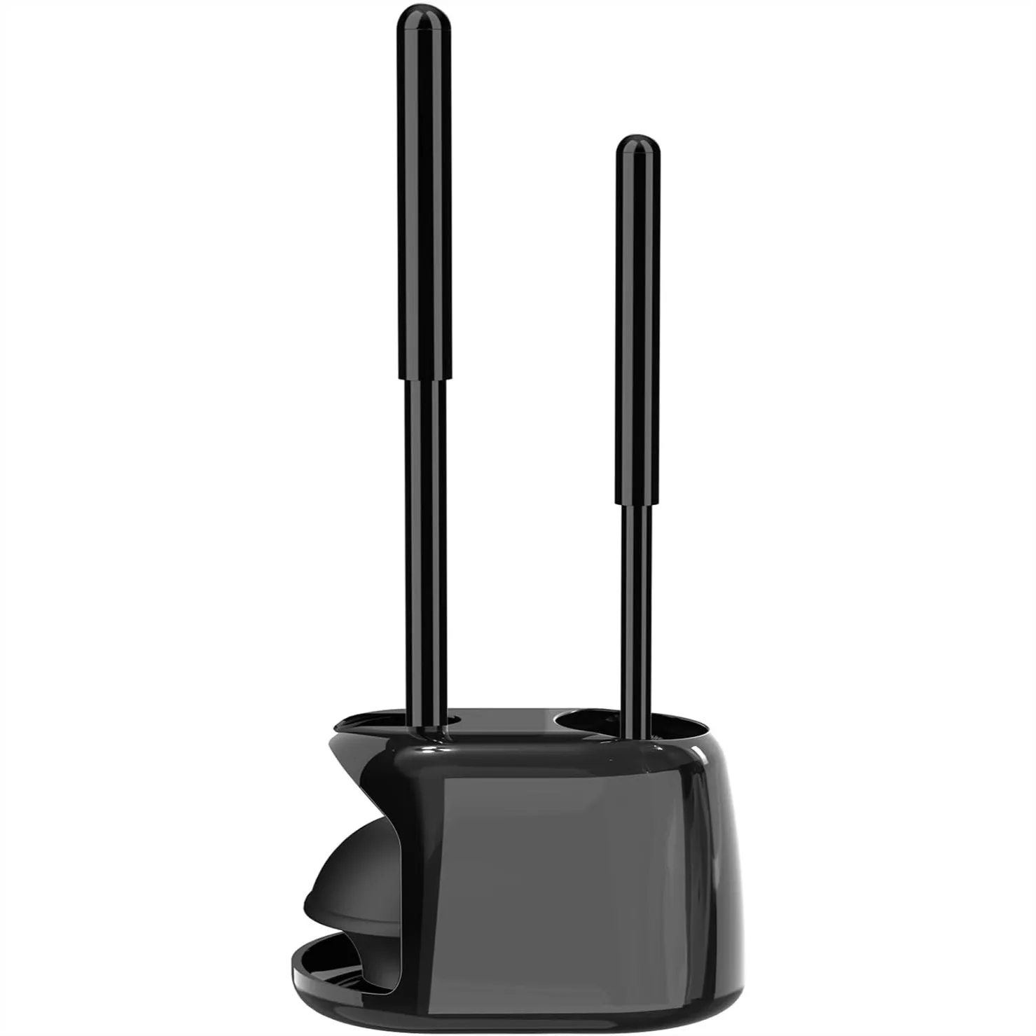 

Toilet Brush and Plunger Set, Semi-Hidden Heavy Duty Toilet Bowl Brush and Plunger with Holder for Bathroom Deep Cleaning