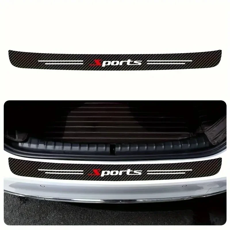 1PC 90*8.8cm Car Boot Threshold Protection Strip Carbon Fibre Anti-scratch and Anti-collision Rear Fender Trim Universal Trims