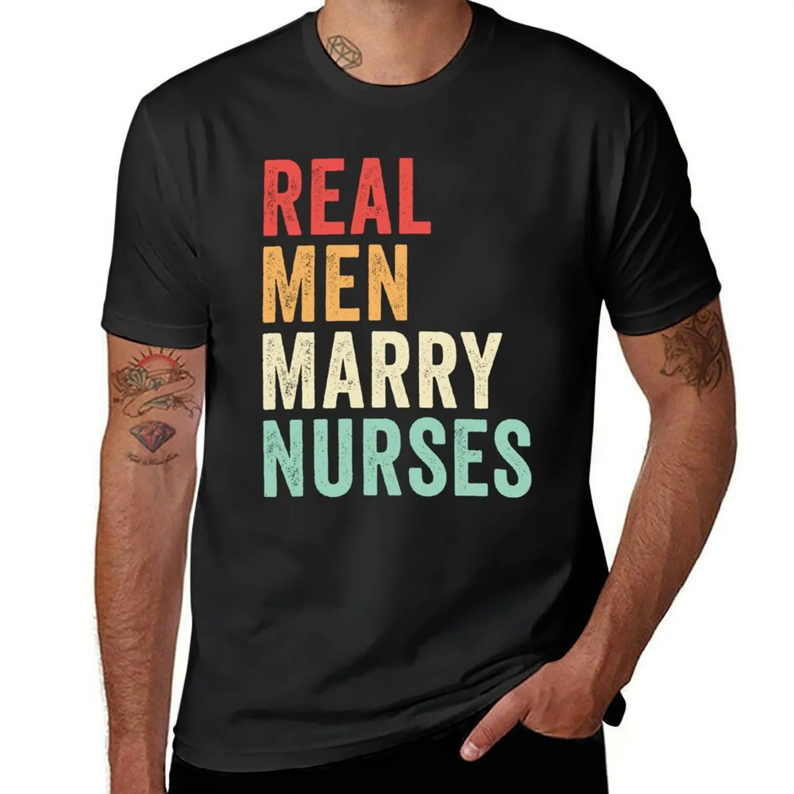 Real Men Marry Nurses, Nurse Gift, Funny Husband, Gift For Nurse Husband, Nurse Appreciation T-Shirt oversized mens t shirt