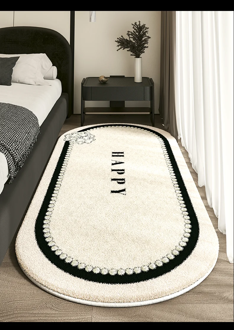 VIKAMA Imitation Cashmere French Small Perfume Bedside Rug Simple Light Luxury Senior Sense Of Dirty Living Room Sofa Carpet