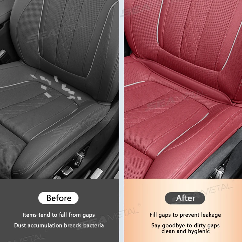 SEAMETAL Flexible Car Seat Gap Filler Luxury Premium PU Seat Crevice Filling Strip Elastic Universal for Suv Sedan Truck Pick-Up