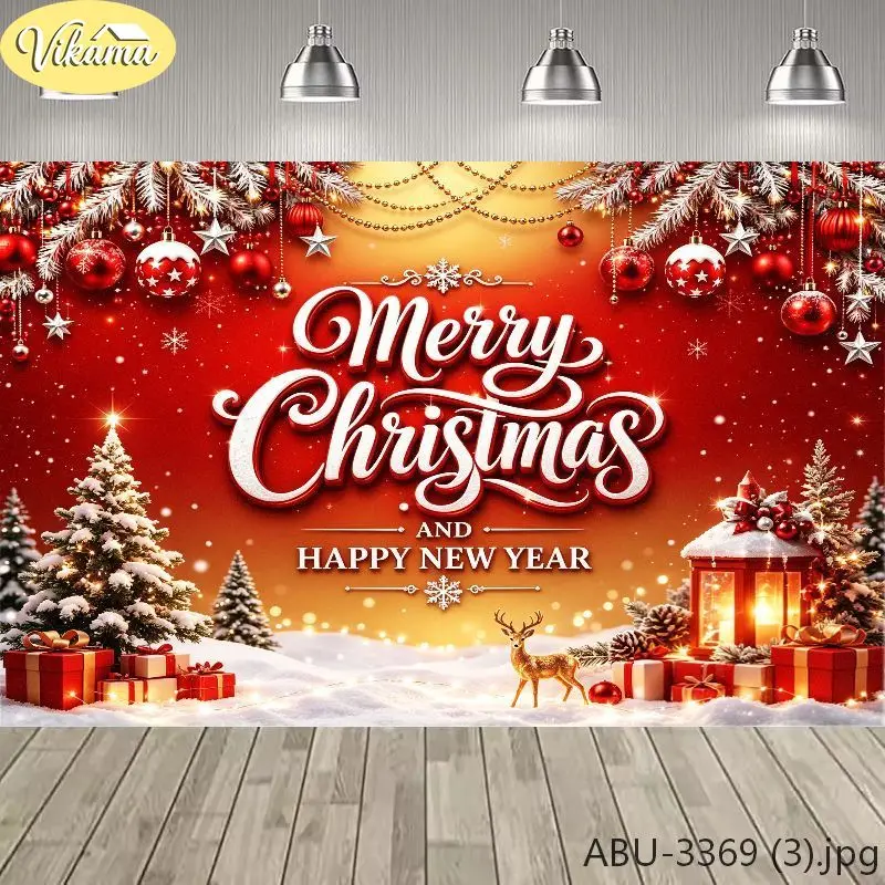 VIKAMA Christmas and New Year Tapestry Merry Christmas Background Cloth Living Room Party Wall Decoration Room Decoration