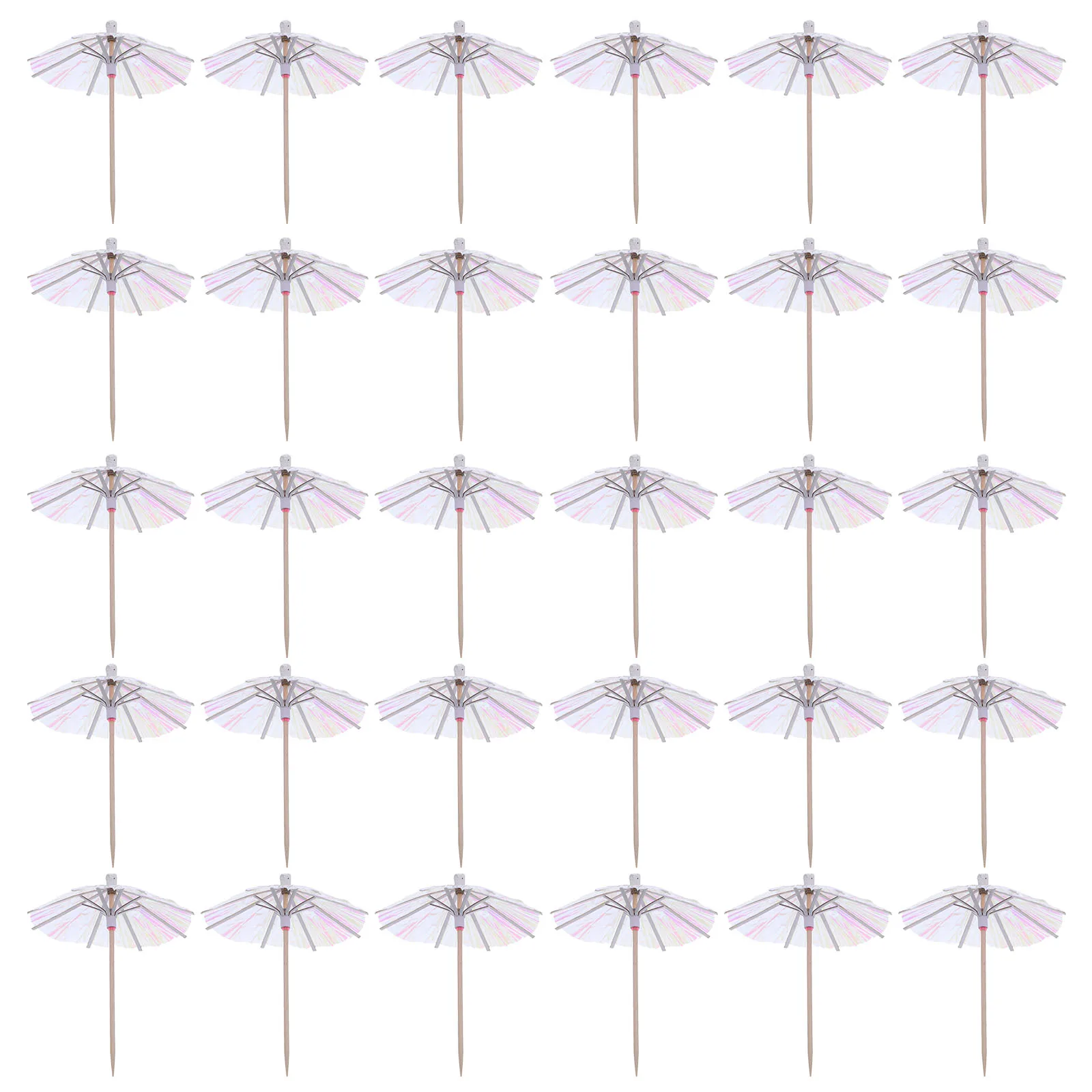 

50Pcs Fluorescent Cocktail Picks Mini Parasol Drink Umbrella Toothpicks Fruit Skewers Party Supplies Cupcake Decoration