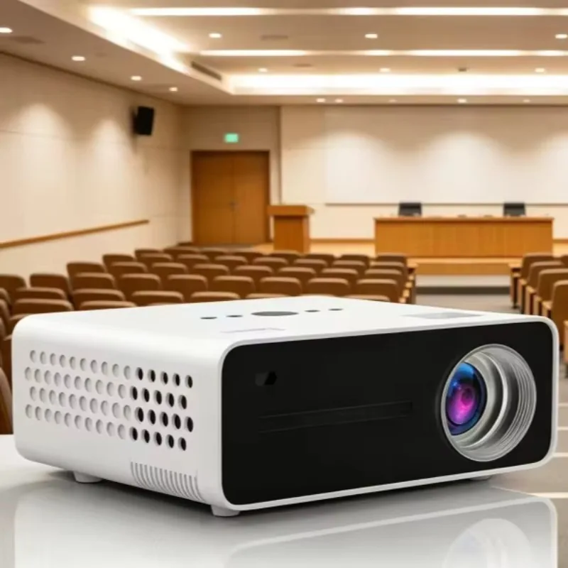 Android White Smart Projector, 4K Ultra HD Home Theater Device Complete with Remote Control