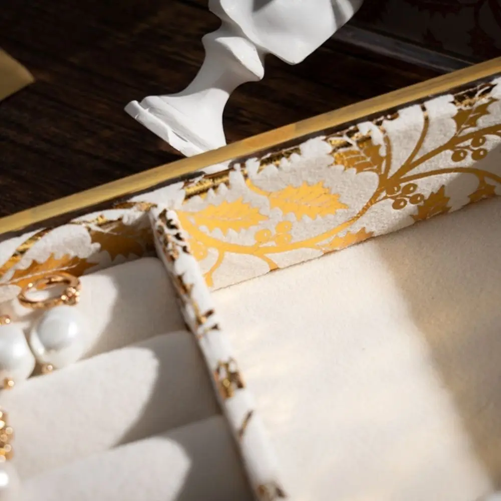 Samt Schmuck Display Stand Multifunktionale Vintage Schmuck Tablett Halter Ohrringe Ringe Desktop Lagerung Schmuck Halter Box