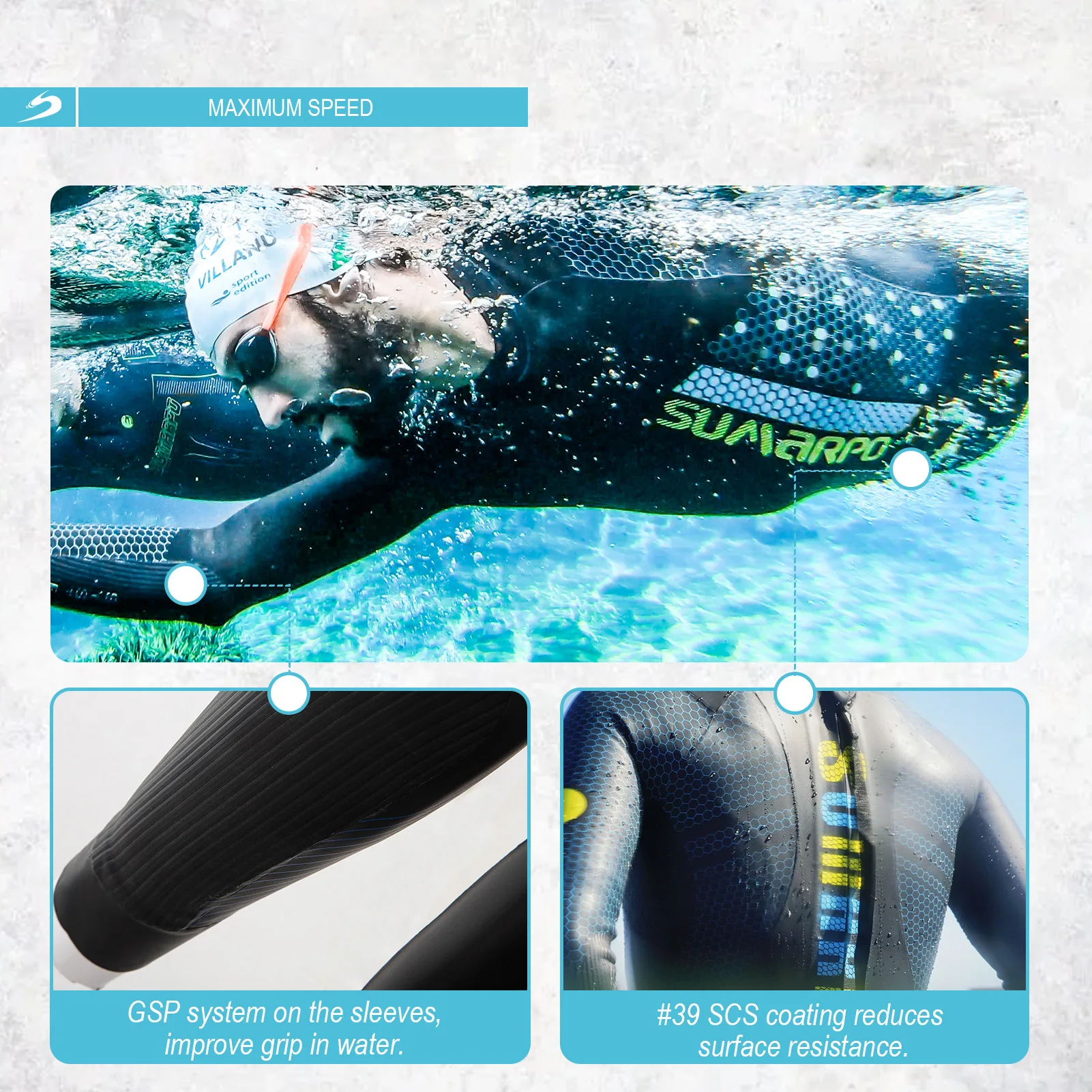 SUMARPO Men Triathlon Wetsuits for Open Water Swimming, 4/2mm Yamamoto Neoprene
