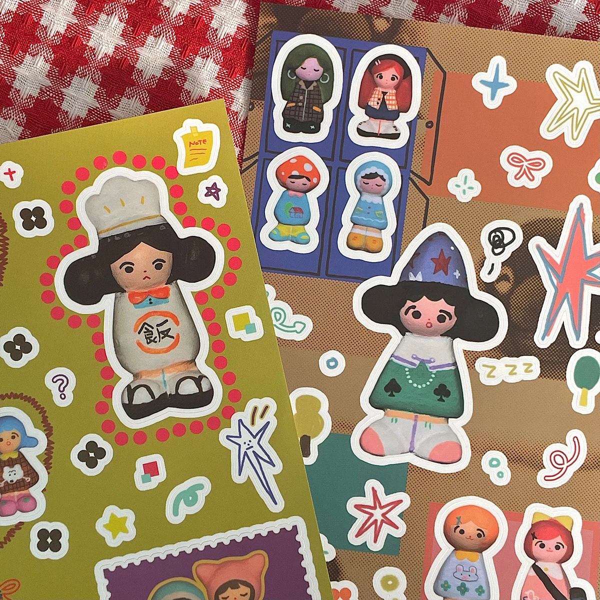 WAKAWAKA Kawaii 3D Style Stickers Clay wardrobe Cute Deco Stationery Stickers for Scrapbooking Arts Diy Crafts Album Journal
