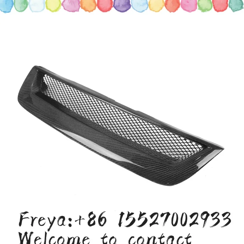Front Grille Racing Grill For Tiburon 2003-2004 Real Carbon Fiber/Fiberglass Honeycomb Style Upper Bumper Hood Mesh