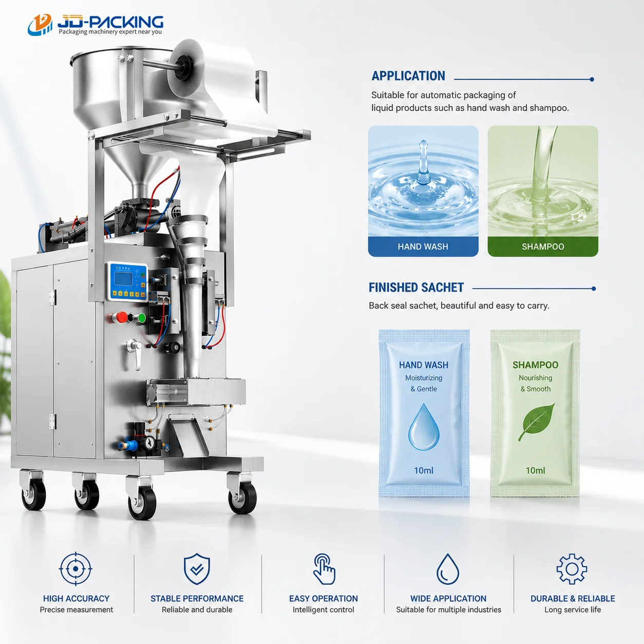Automatic Silica Gel Shampoo Honey And Pasta Paste Mayonnaise Jelly Sauce Ice Gel hand Sanitizer Stick Filling Packing Machine