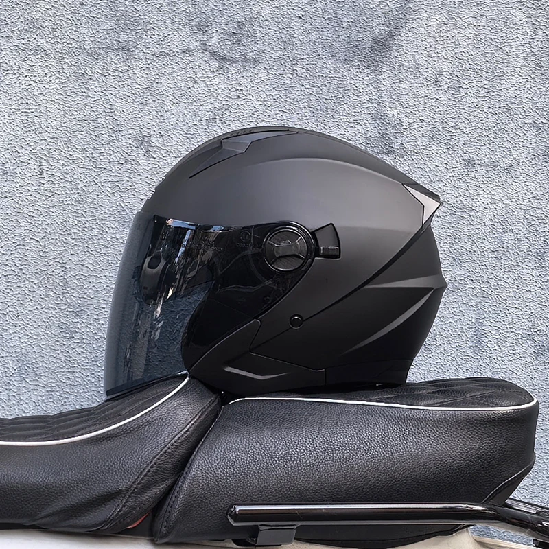 خوذة دراجة نارية ORZ، نصف وجه، مرآة مزدوجة، أزياء رجالية ونسائية لجميع المواسم، نصف خوذة، عالمية لجميع المواسم