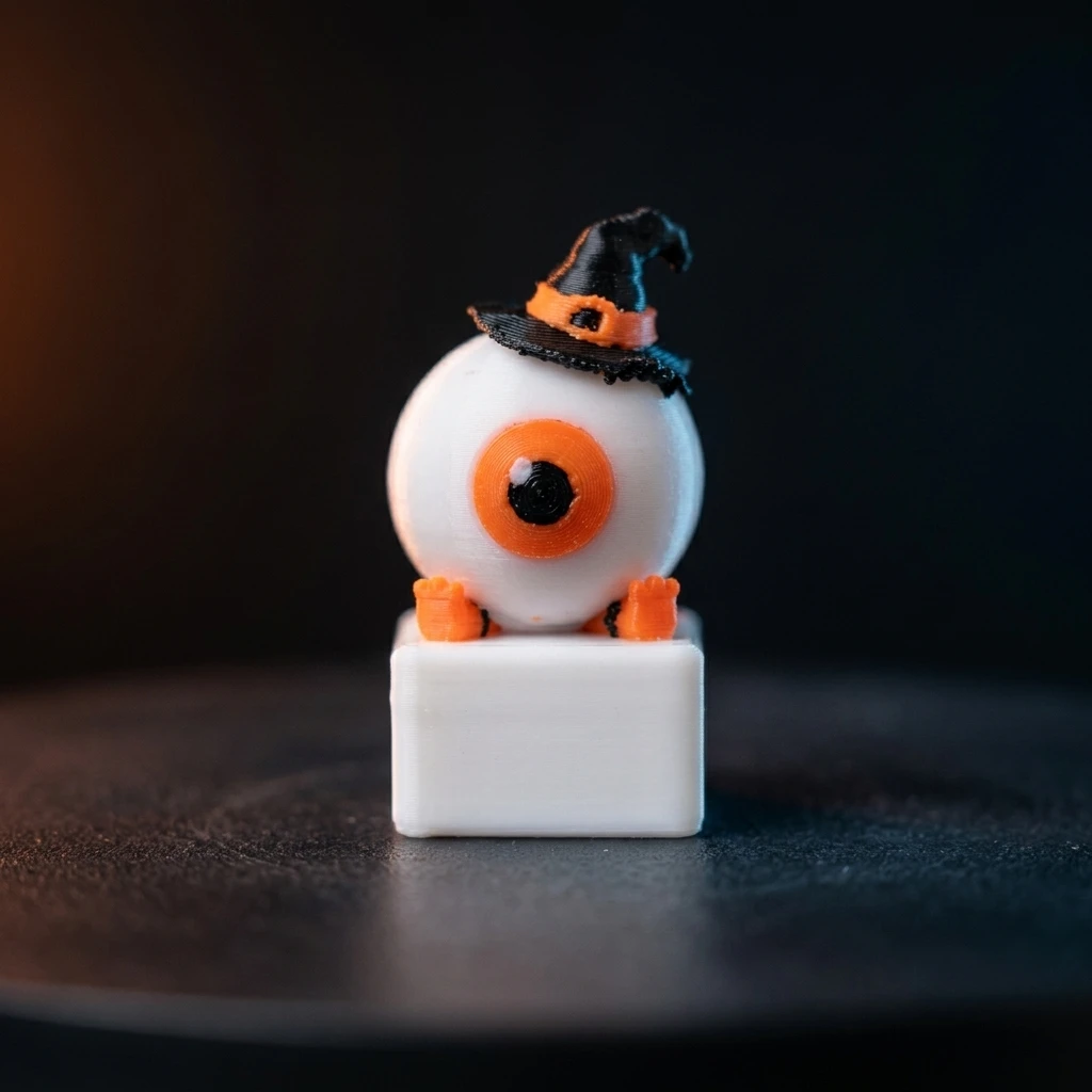 Halloween Eyeball Artisan Keycap 3D Printed Witch Hat Eye Cap for Cherry MX Switch Mechanical Gaming Keyboard Gift Decor
