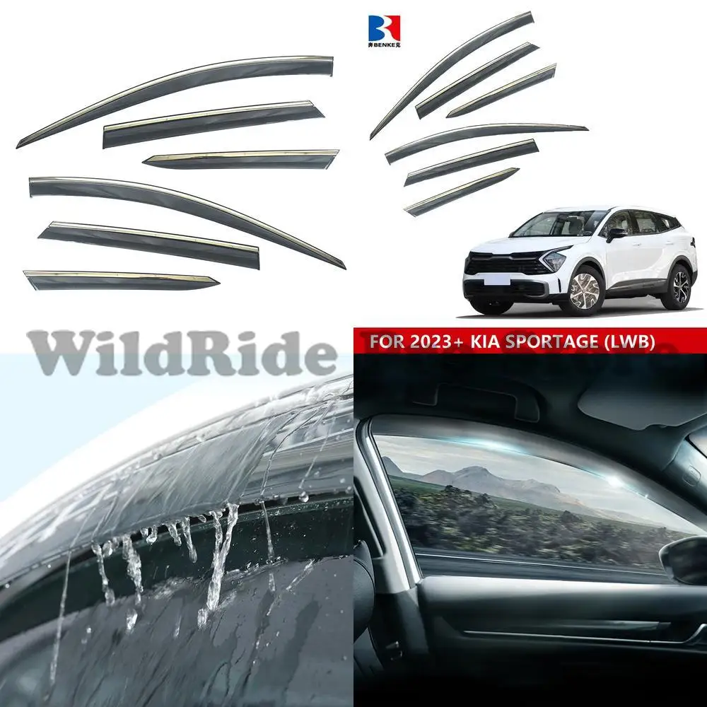 

1 set For Car Side Window Visor Wind Deflectors Rain Guards with Tape On Vent Visors Exterior Accessories Sun Visors for KIA SPO