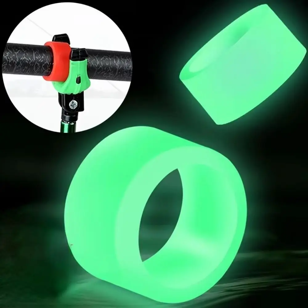 10Pcs Durable Silicone Fishing Rod Anti-skid Circle Luminous Absorbing Sweat Handle Wrapping Belt Rod Stop Ring O-ring Accessor