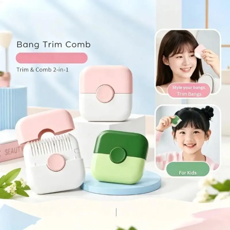 Dual Edge 2 in 1 Baby Hair Cutting Comb Portable Non-Slip Hairdressing Comb for Toddler Adult Home Daily Grooming