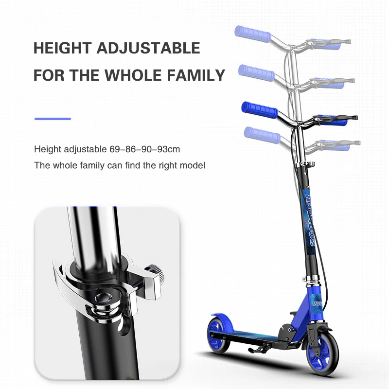 Children Youth Adult Men Scooter with Single Dual Brake City Work School Student Commuting Two-Wheeled Sliding Foldable Scooter