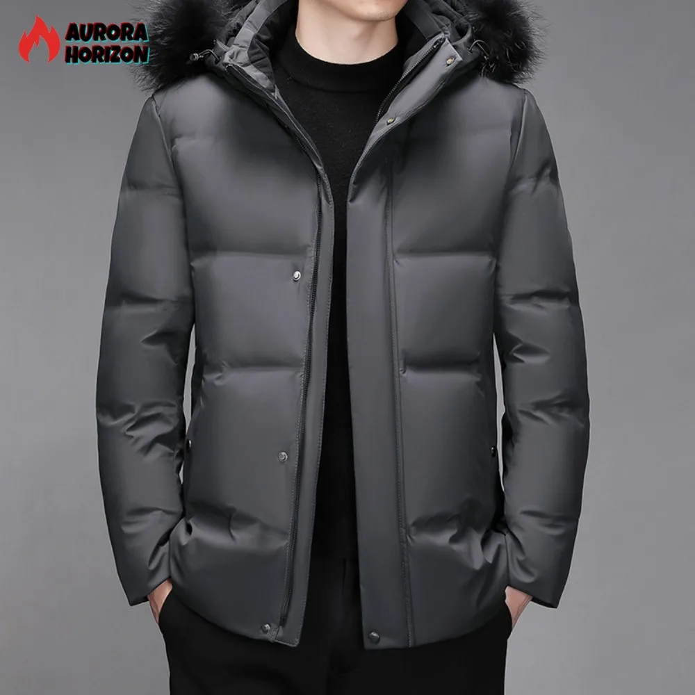 ZOZOWANG 2023 Arrival Duck Down Jacket Big Fur Hat Collar Detachable Thick Winter Plus Size 4XL Warm Mens Winter Down Coats